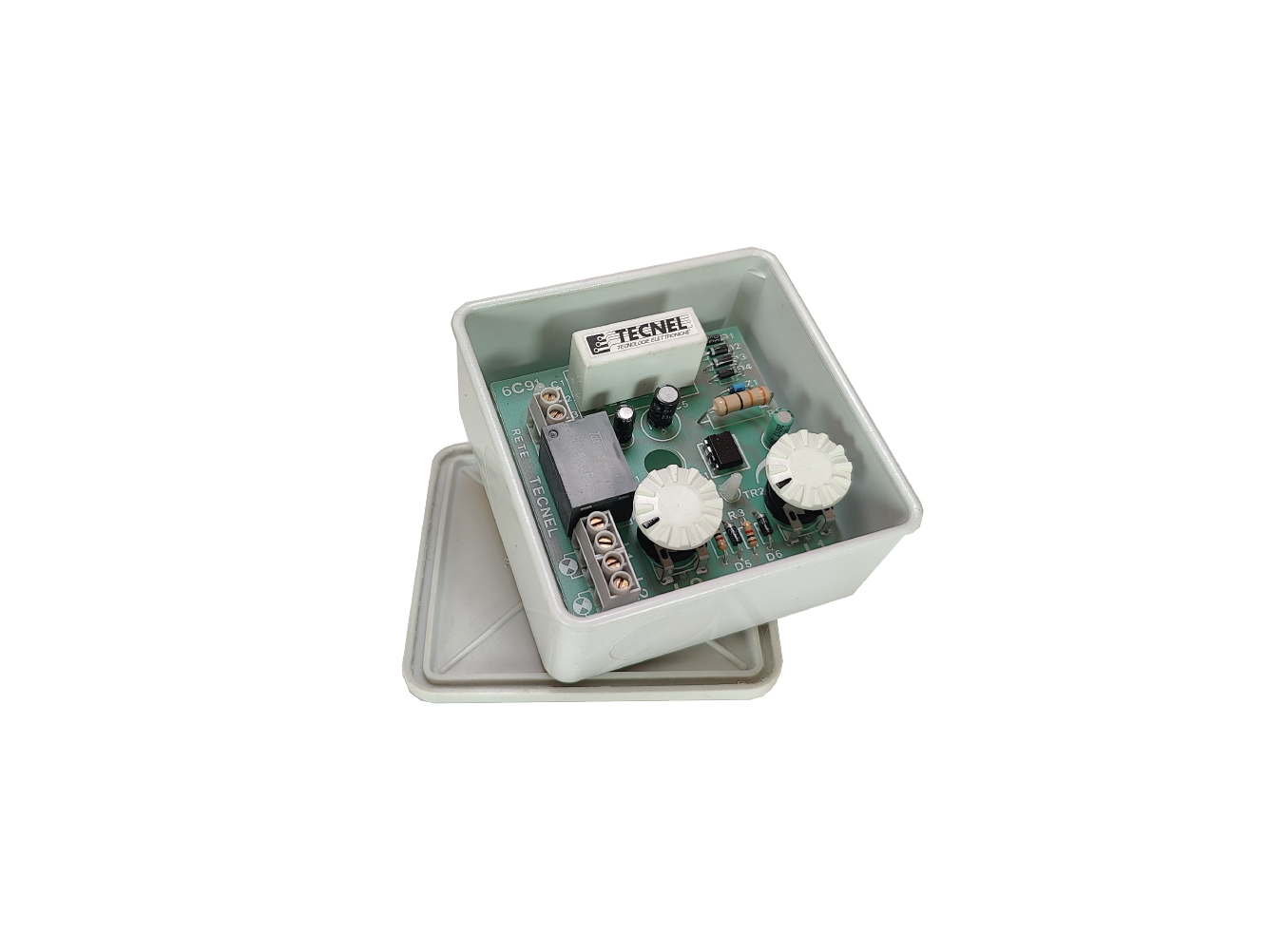 TE9703 - Temporizzatore Luci scale 10A 230V Collegamento REX + Neutro BOX IP44